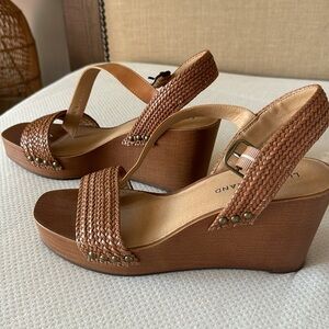 Lucky brand brown wedges, never worn